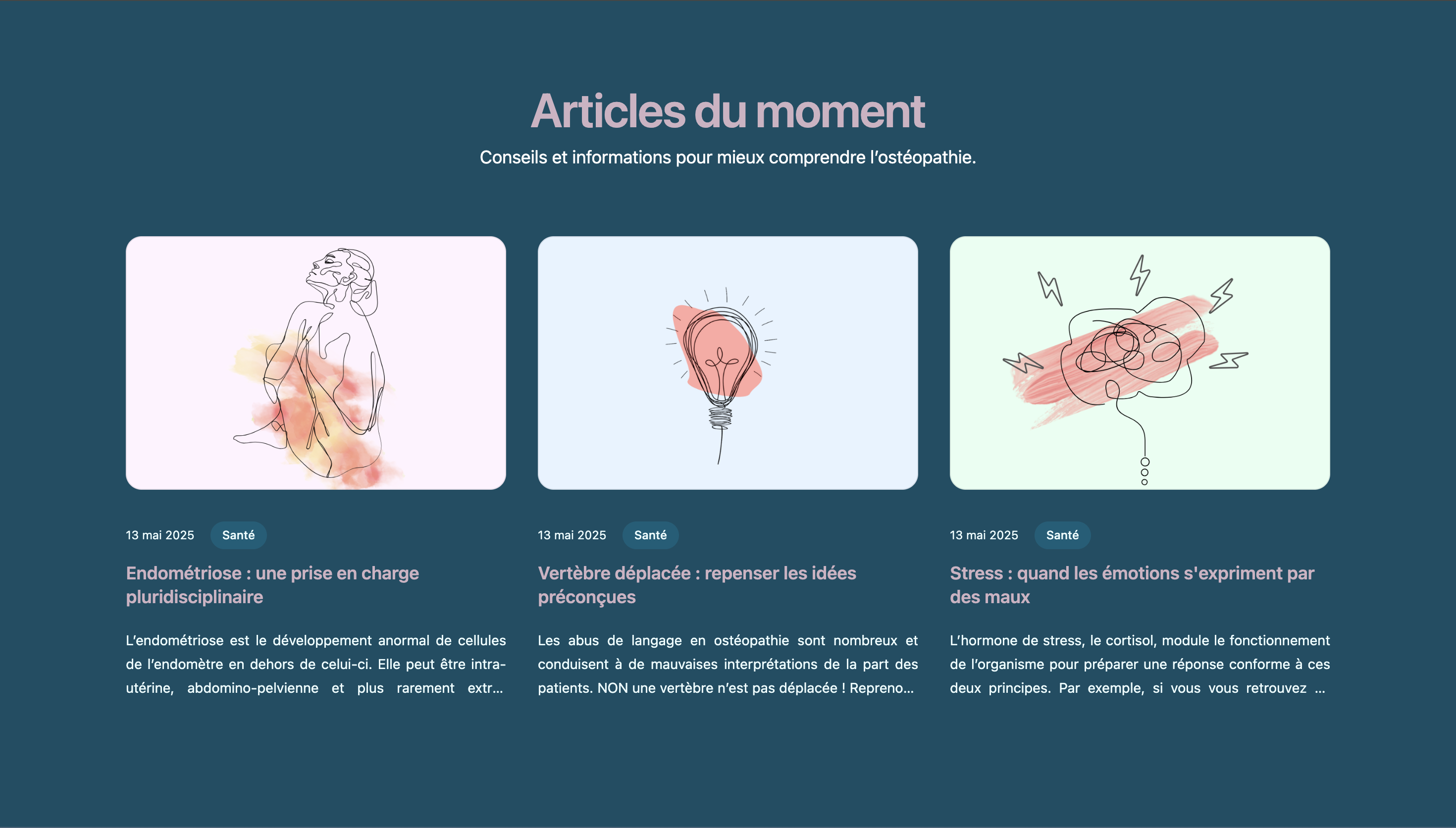 Articles ostéopathie